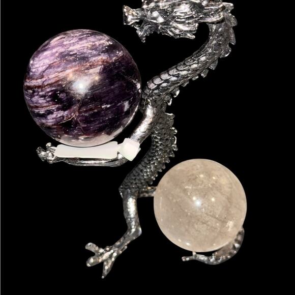 Pewter Grey Dragon holder of Crystal Spheres (Not Included - but for sale)🌹🌹 - Picture 3 of 8